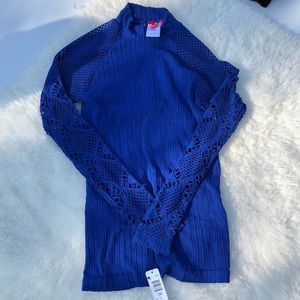 Blue mesh long sleeve